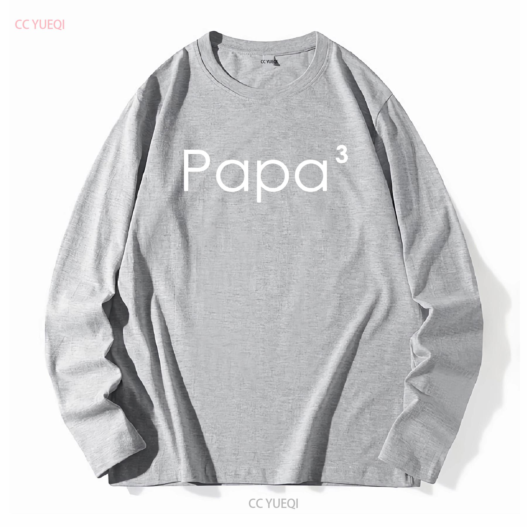 

Papa 3 T Shirt 3rd Child Funny for Dad New Father Baby Shower s Papa3 Dads long or short sleeves vintage Washed Breathable XL