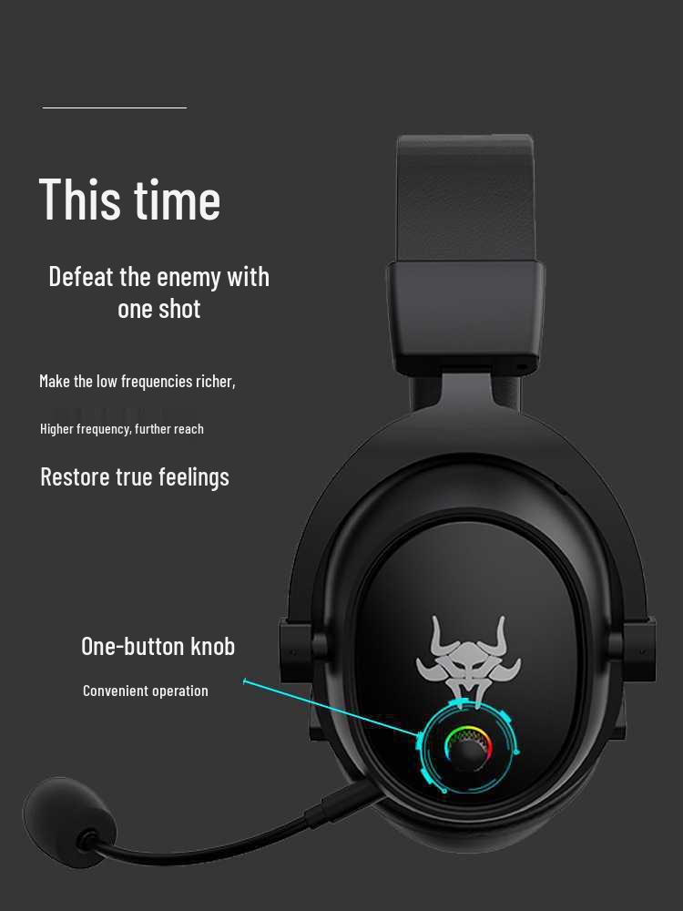 Dual-Mode 2.4G Wireless Gaming Headset with Bluetooth and Mic