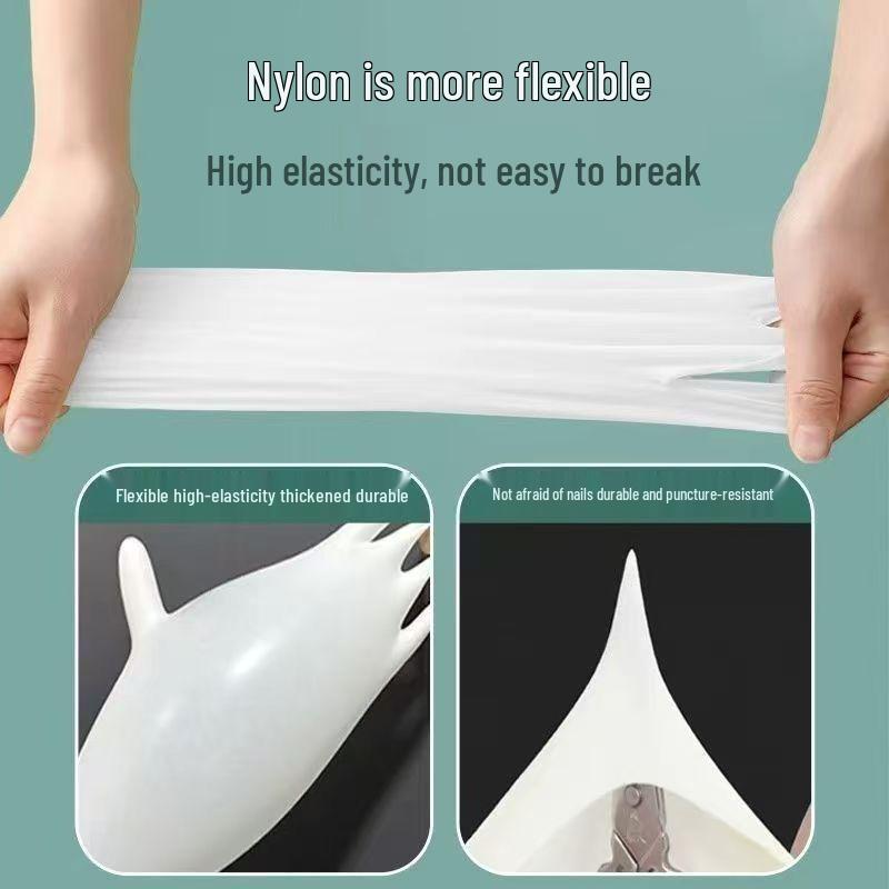 Extra Long Durable Nitrile Gloves: Food Grade, Waterproof, Wear-Resistant, Thickened for Dishwashing