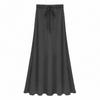 Women's Spring/Autumn Design High-Waisted Skirt with Side Slits, Bodycon A-Line Long Skirt