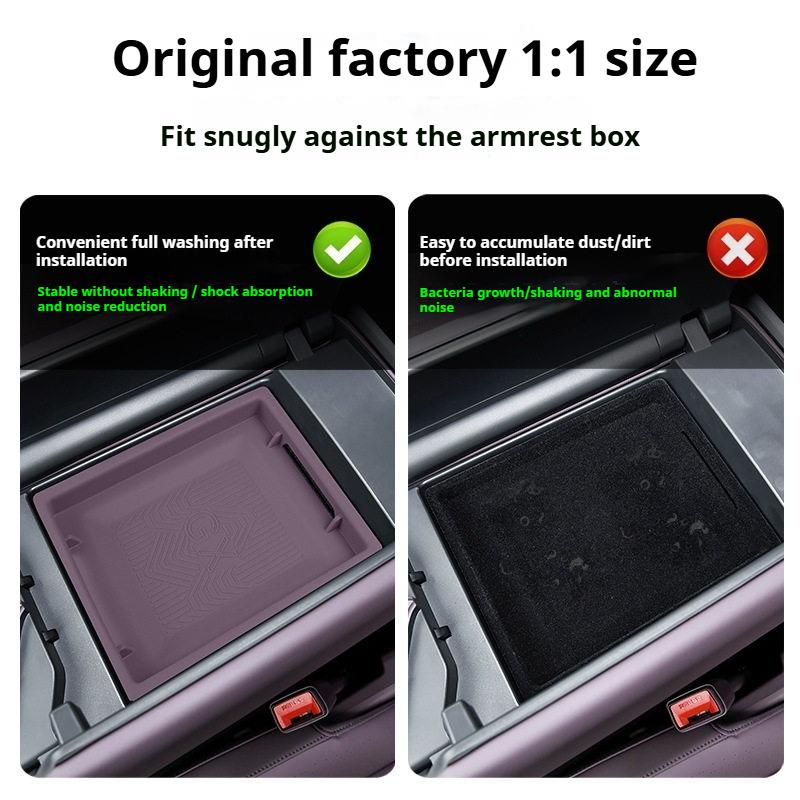 For Xpeng GX Xiaopeng GX 2026 Upper Armrest Silicone Storage Box Organizer Mat Anti Slip Dustproof Interior Accessories