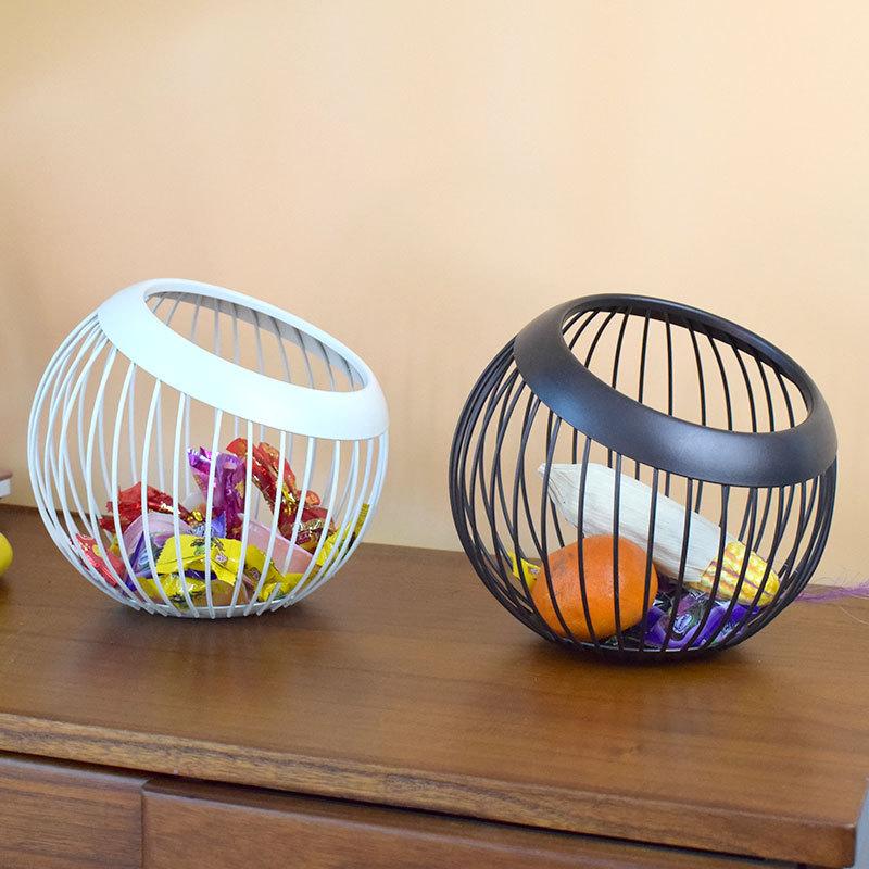 Iron Storage Fruit Plate Drain Basket Modern Home Storage Basket Nordic Style Fruit Plate Fruit Basket      ZM1204