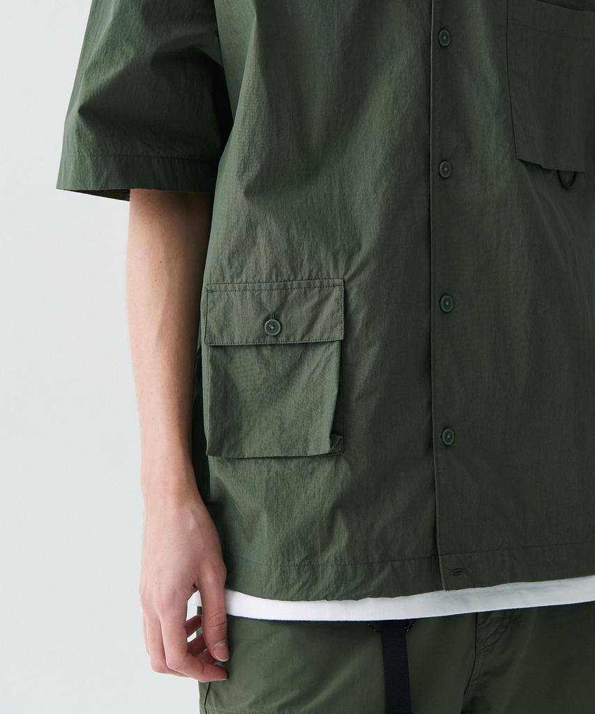 MUSINSA STANDARD [City Leisure] Cn Oversized Glass Pocket Short Sleeve Shirt [Khaki]