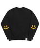 GRAVER [Unisex] Elbow Spray Smile Drawing Sweatshirt_Black