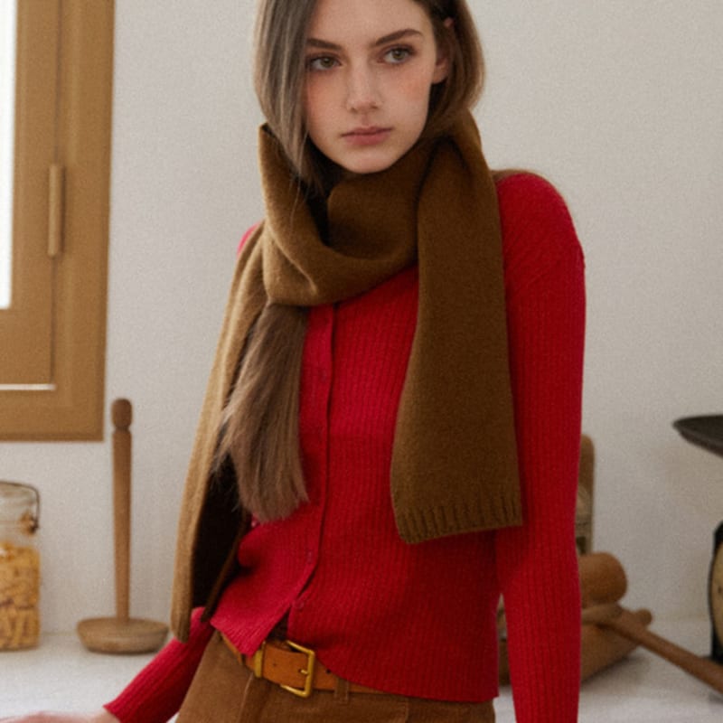 Tatiana French Knit 100% Wool Muffler MF8102 2 Colors