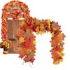 A96I-Thanksgiving Garlands 2PCS Artificial Fall Garland Maple Leaves 5.8Ft Decorative Autumn Garland For Fireplace Door Frame
