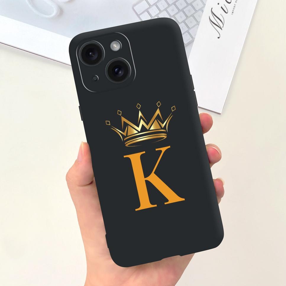 For Apple iPhone 15 15Pro 5G Case Fashion Letter Flower Luxury Crown Soft Silicone Cover For iPhone15+ 15Plus 15 Pro Max Bumper
