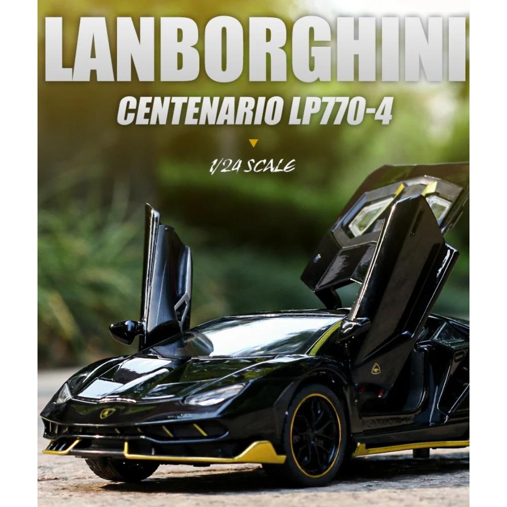 1/24 Lamborghini LP770-4 Centenario Alloy Sports Car Model Diecast Sound Super Racing Lifting Tail Hot Car Wheel for Children Gifts