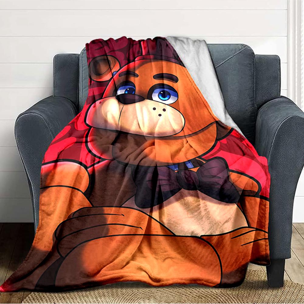 1pc Freddy Bear2 Blanket, Gift, for Men and Women, Soft Blanket, Good for Sofa Bed Couch Travel, Lightweight Flannel Blanket