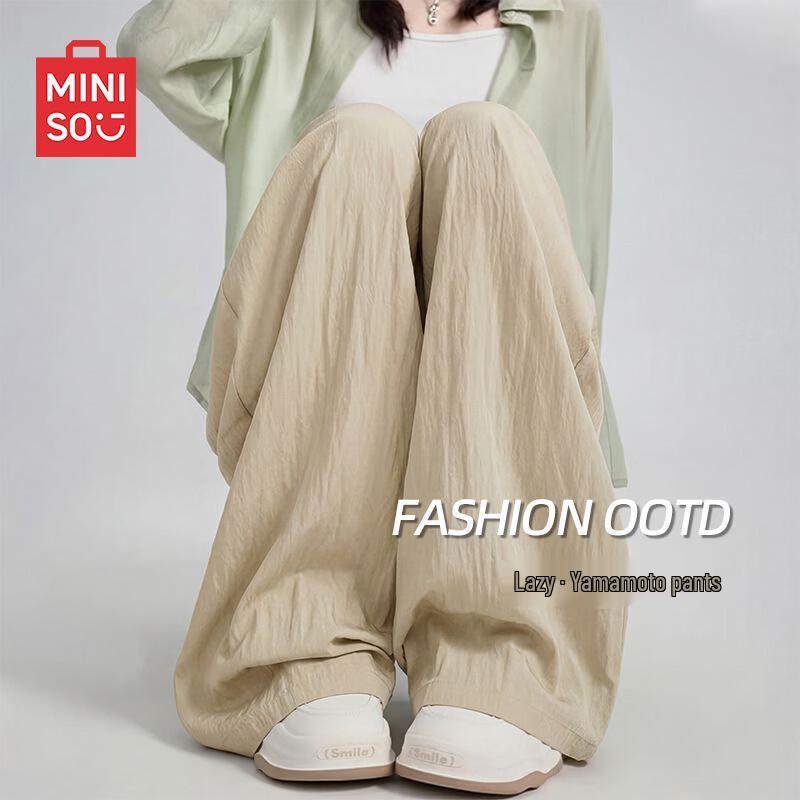 MINISO Women s Casual Loose Wide-Leg Pants M