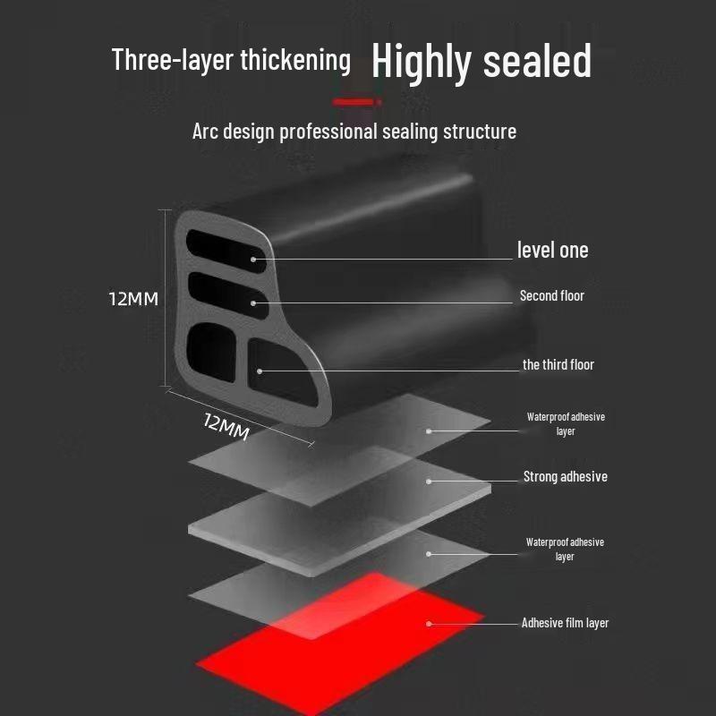 Three-Layer Universal L-Shaped Car Sealing Strip for Noise Reduction and Soundproofing