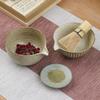 Japanese Ceramic Tea Ceremony Set: Matcha Bowl, Whisk Stand, Hyakuhon-Tate Whisk, and Scoop