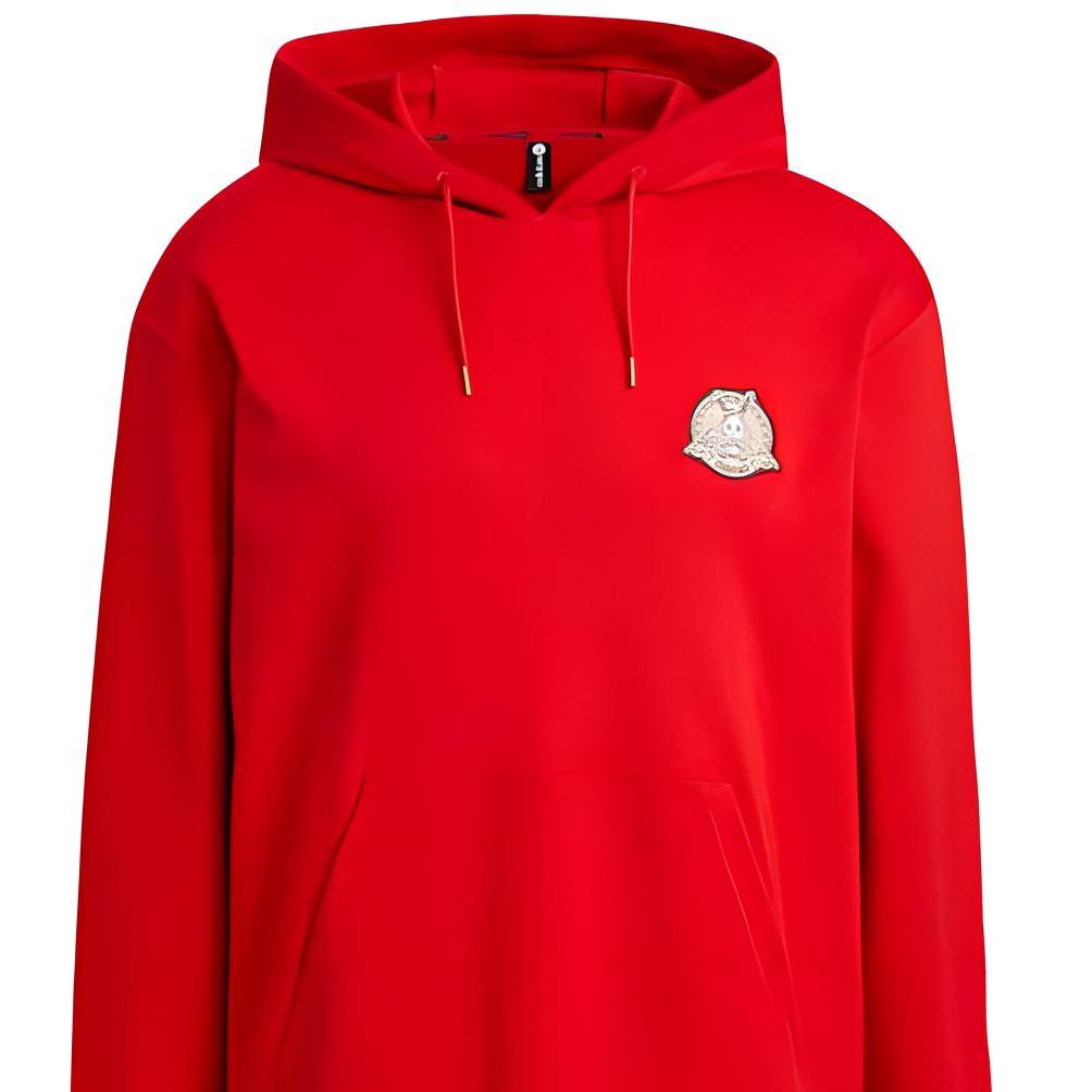 adidas Felpa con cappuccio e stampa logo Neo Pure Color Manica Lunga Top da uomo Rosso IQ1589