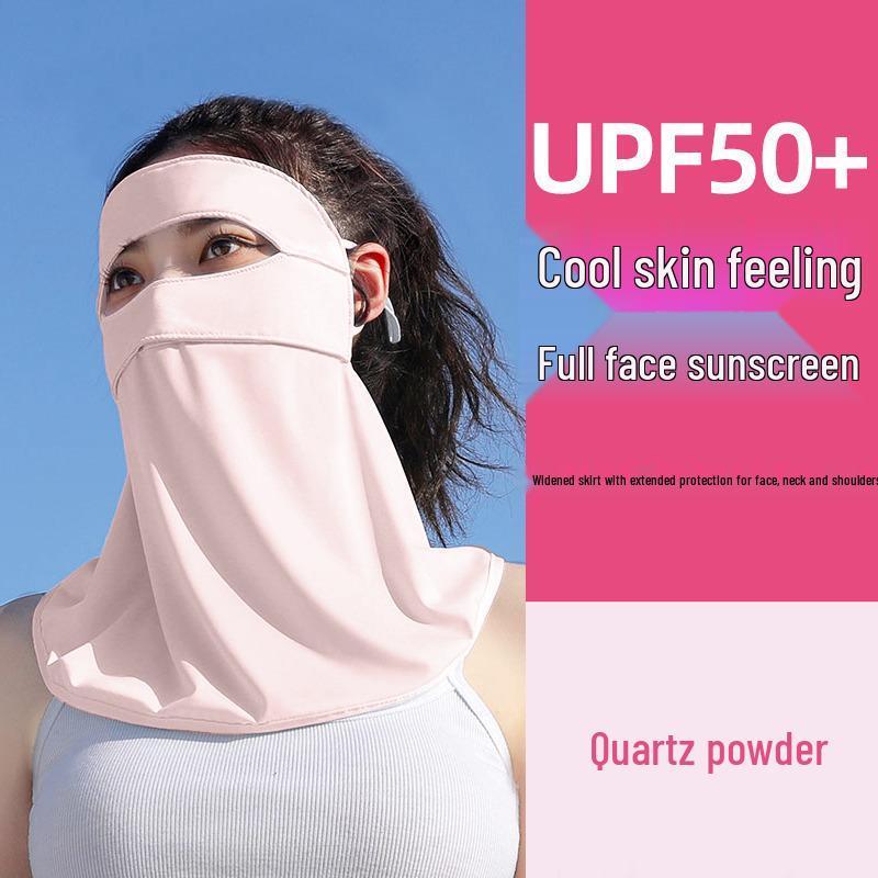 Atmungsaktive UV-Schutz Eisseide Gesichtsmaske für Sommer Radfahren und Autofahren