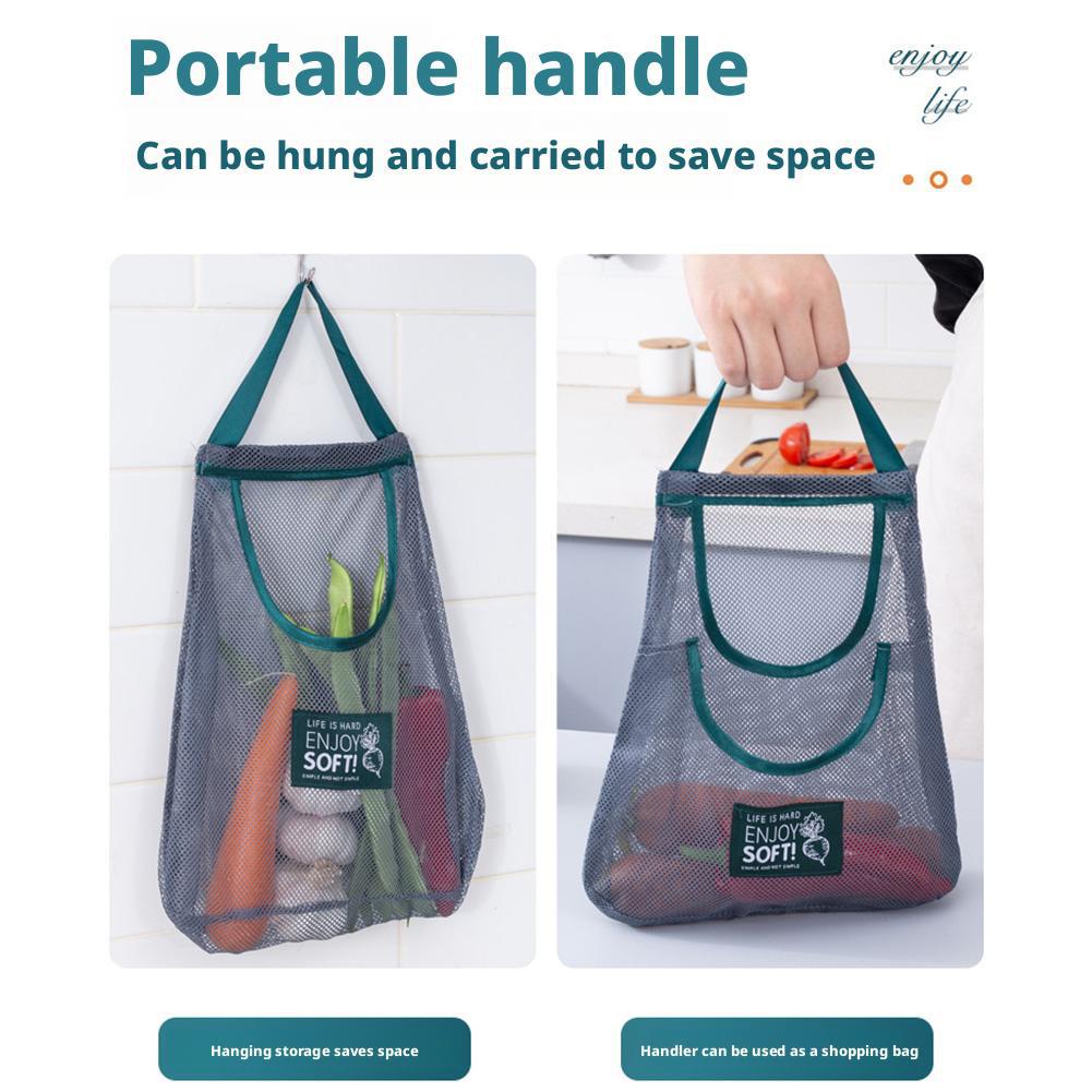 2025 Reusable Storage Bags Kitchen Hanging Mesh Bag Home Fruit And Vegetable Storage Net Bag For Ginger Garlic Potatoes Onions