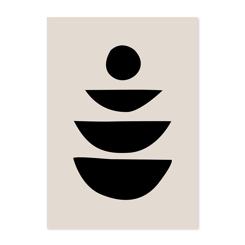 Abstrakte geometrische Beige Schwarz Boho minimalistischen Poster Leinwand Malerei Druck Wand Kunst Bilder Wohnzimmer moderne Wohnkultur