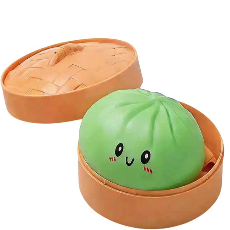Vivid Dumpling Squishes Stress Balls Fidgeting Tactile Toys Simulation Food Squishies Bun With Steamer Press Dough Ball Gifts*