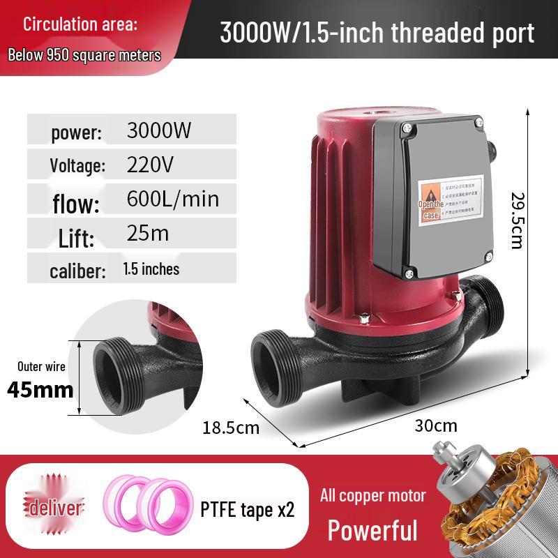 220V Silent Automatic Heating Circulation Pump for Underfloor Heating and Geothermal Systems