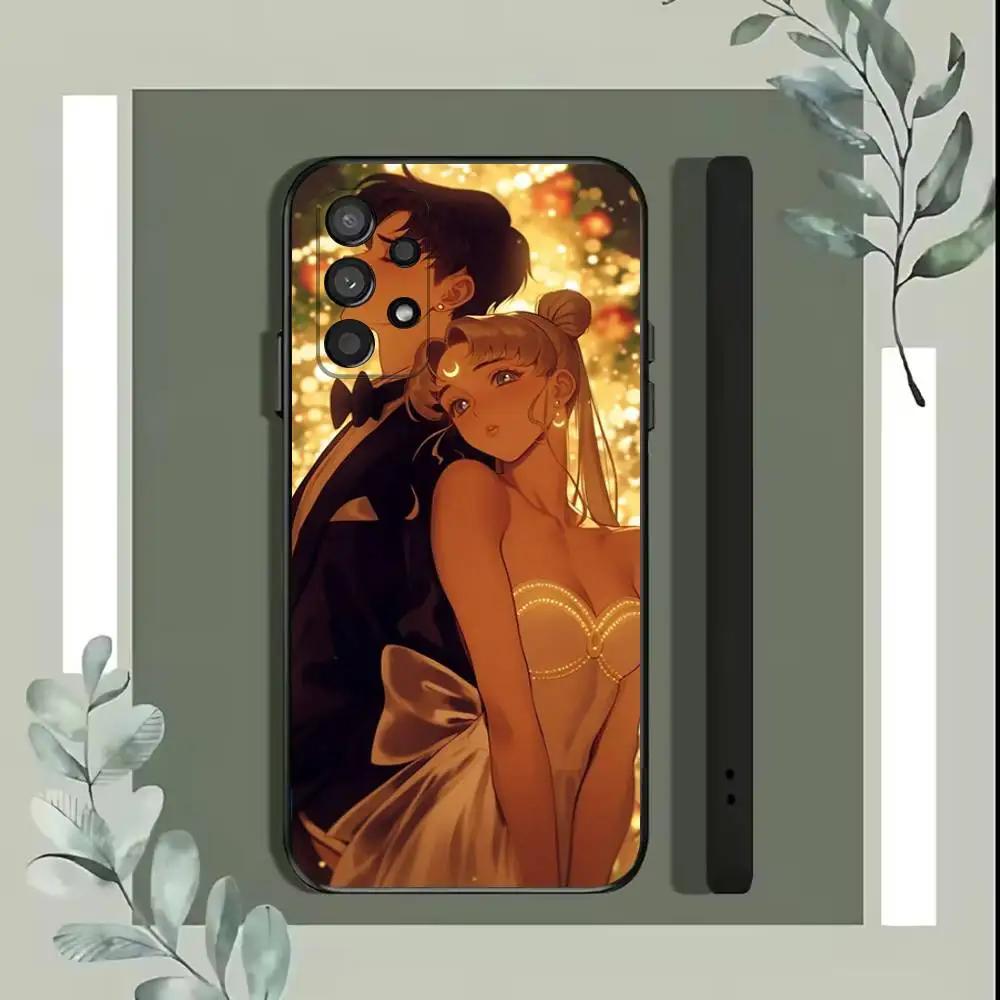 

1 шт. Аниме S-Sailor M-Moon Чехол для телефона для Samsung S25, S24, S21, S22, S23, S30, Ultra, S20, Plus, Fe, Lite, 5G Черный чехол Samsung S22plus5G