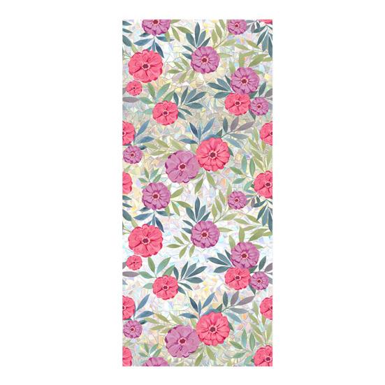 Rainbow Window Privacy Film Waterproof Static Cling Non-Adhesive Flower Pattern Sticker for Home Glass Windows Bedroom Living Room Decor
