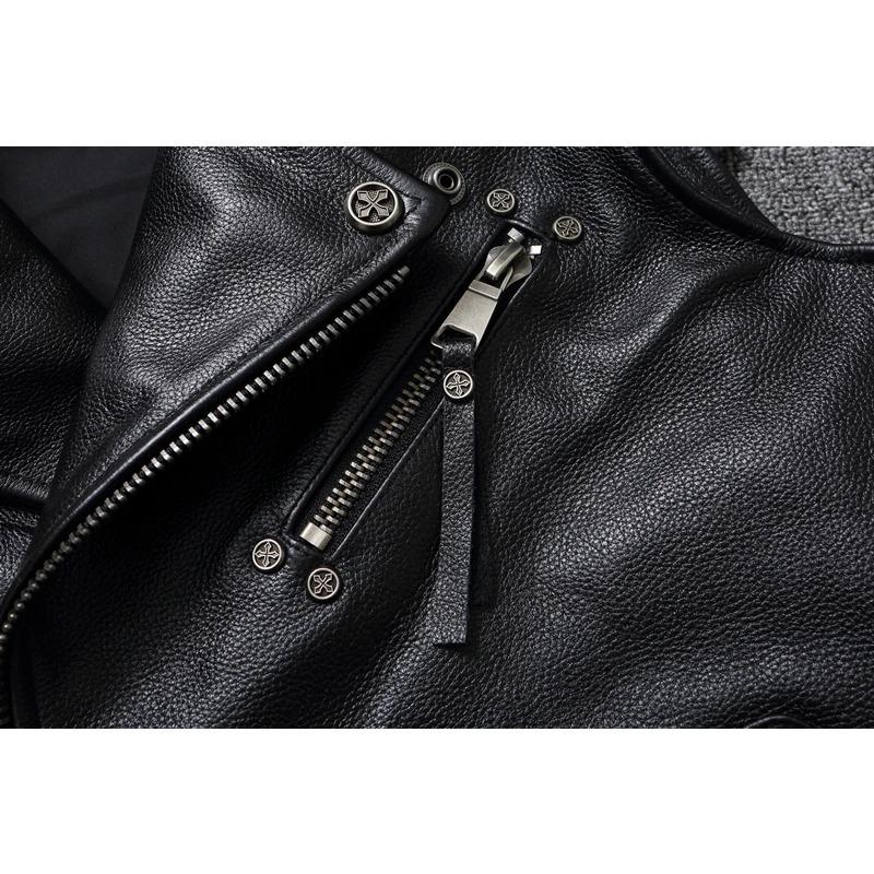 Motorkárska vesta čínskej veľkosti Vrchná vrstva hovädzej kože Vesta Pánske tenké krátke oblečenie na motorku Jazdecká bunda bez rukávov Originálna kravská klubová vesta