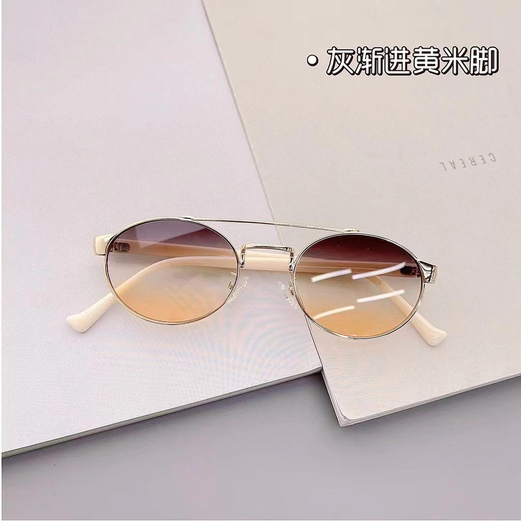 Fashion Style Sunglasses Designer Oval Shape Double Bridge Men Sun Glasses Holiday Travelling Female Sunglass