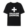 Fashionable Letter Orgasm Donor Print Pattern Fashionable Casual Short Sleeved Round Neck Womens Tshirt