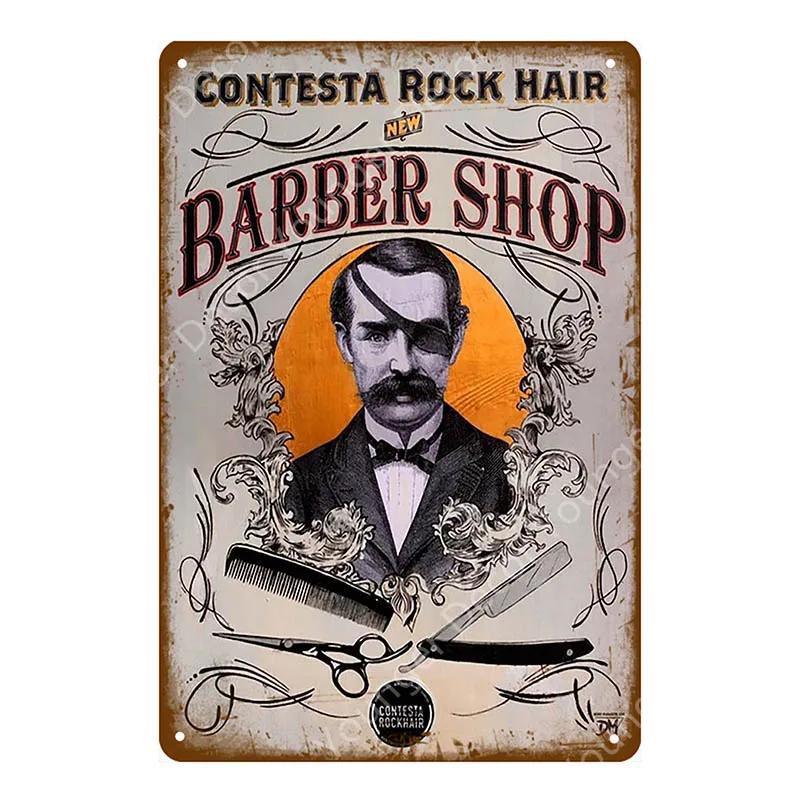 Vintage Barber Shop Tin Signs Hair Style tattoo Metal Poster Plate Cafe Bar College Dorm Decoration Plaque Home Wall Decor YJ072