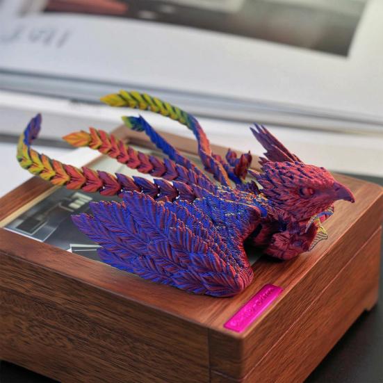 3D Printed Phoenix Toy Articulated Flexible Fidget Bird Figurine Cool Animal Statue Stress Relief Desktop Decoration for Adults