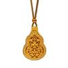 Vintager Vintage Hollow Filigree Inlaid Gemstone Gourd Pendant Necklace for Women, Openable Personal Buddha Amulet Sweater Chain