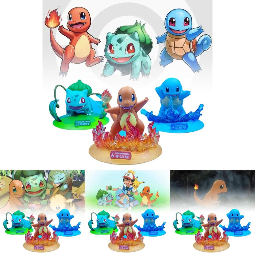 Adorable Pokmon Starter Figures Including Charizard Bulbasaur And Squirtle Collectible Toys