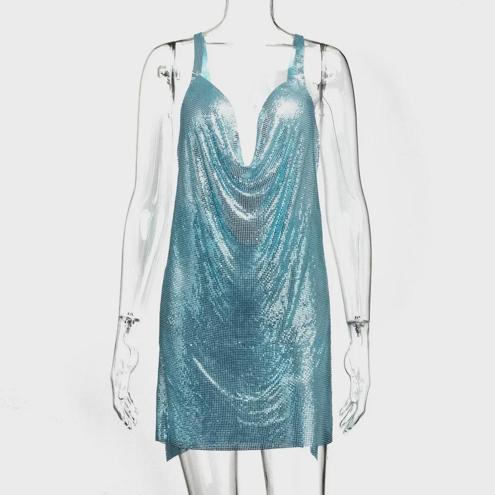 Sequined V-Neck Backless Sling Dress - 2025 Nightclub Hot Sale