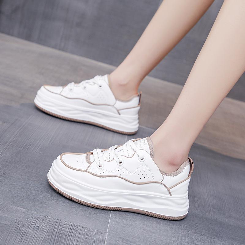 Retro Thick-soled White Shoes Women's  Spring New Color Matching Casual Students Korean Version of All-match Sports Shoes