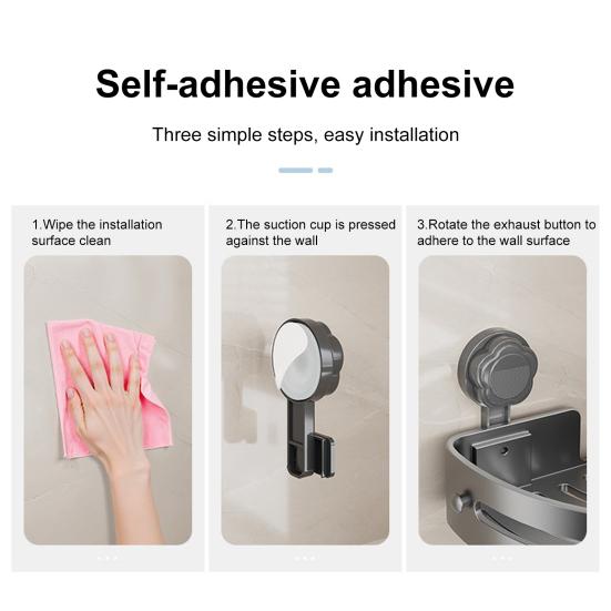1/3Pcs Bathroom Corner Storage Rack Shampoo Holder Strong Load-bearing Large Capacity Lotion Storage Holder with Suction Cup