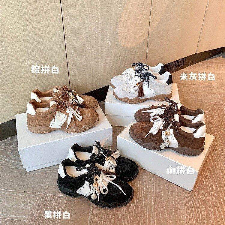 Sneakers Women~ 8cm Inner Height Increase Crescent Thick-soled Mandarin Duck Shoelaces Sports and Leisure Shoes Women's 2025 Autumn German Trainin