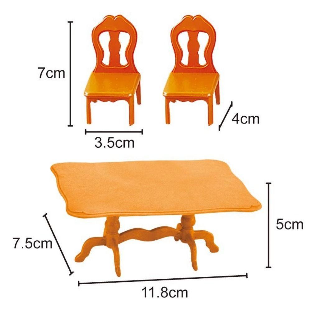 Plastic Dollhouse Furniture Multistyles Miniature Dining Table Bedroom 1:12 Living Room Sofa Set