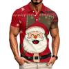 Men's Casual Short Sleeve Shirt with Christmas Print and Loose Fit for Holiday