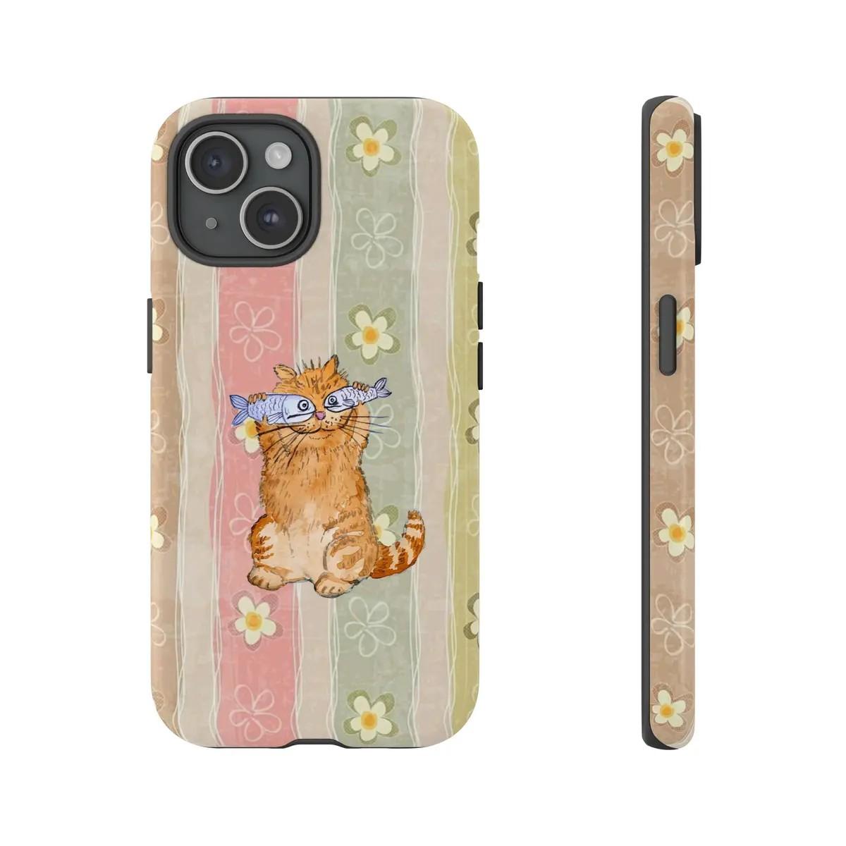 

Luxury Clmj Cute Orange Cat Phone Case for iPhone 17 17e 16e 16 15 14 13 12 11 X XS XR XSMAX Air Pro Max Plus Double-layer iPhone 14 Plus