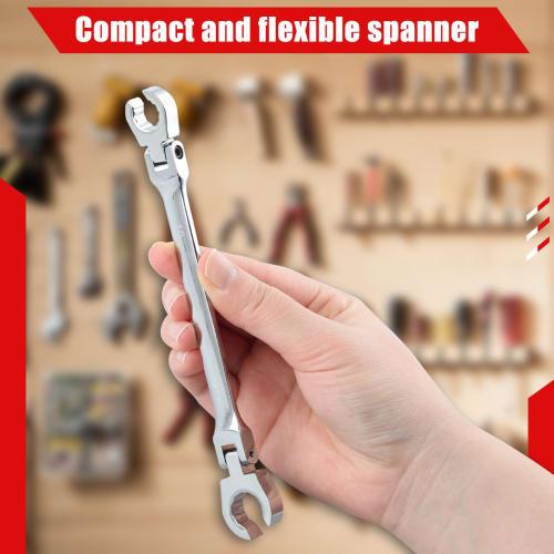 GOLD DEER Double Flare Nut Wrench, Flare Nut Open End Wrench, Flex, Flare Nut Wrench, Brake Pipe Open End Wrench, 10x12mm, Swivel Brake Pipe Open End