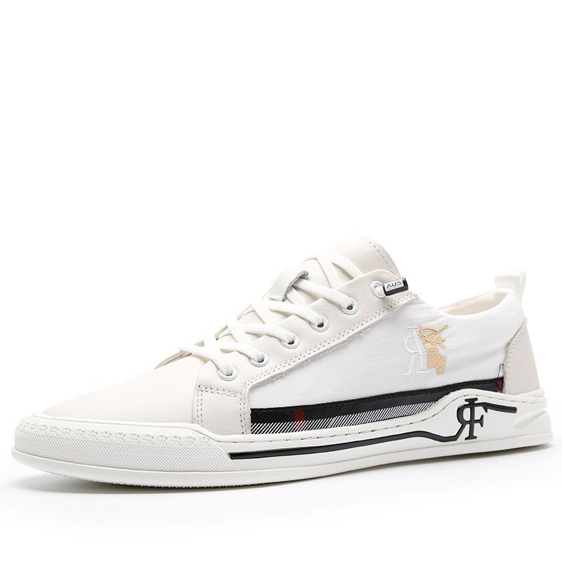 

2025 direct supply men s shoes summer new little white shoes leather trend fashion casual shoes breathable board shoes 44