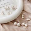 2023 Trendy Pearl Sterling Silver Stud Earrings for Women: Blogger-Inspired Socialite Style