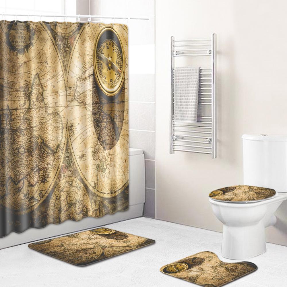 Floor Mat Combination Four-Piece Set Bathroom Toilet Carpet Shower Room Mat Foot Mat