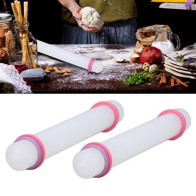 2pcs Removable Guide Ring Dough Roller Non Stick Pastry Rolling Pin Fondant Rolling Pin  Home