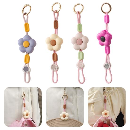 Flower-Shaped Hat Clip with Carabiner Portable Travel Cap Holder for Bags Backpacks Anti-Loss Accessory for Beach Hiking Daily Use Cute Keychain Bag