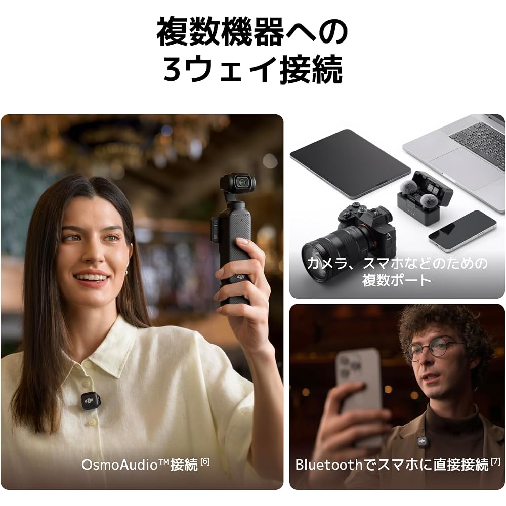 DJI Mic 3 (1 TX+1 RX) Pin Microphone Wireless Ultralight Lavalier Mic for iPhone/Camera/Android E...