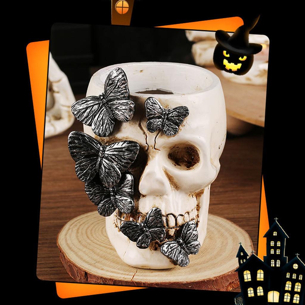 Halloween Desktop Decorations, Horror Butterfly Pen Holder, Resin Candlestick, Party Desktop Decorations