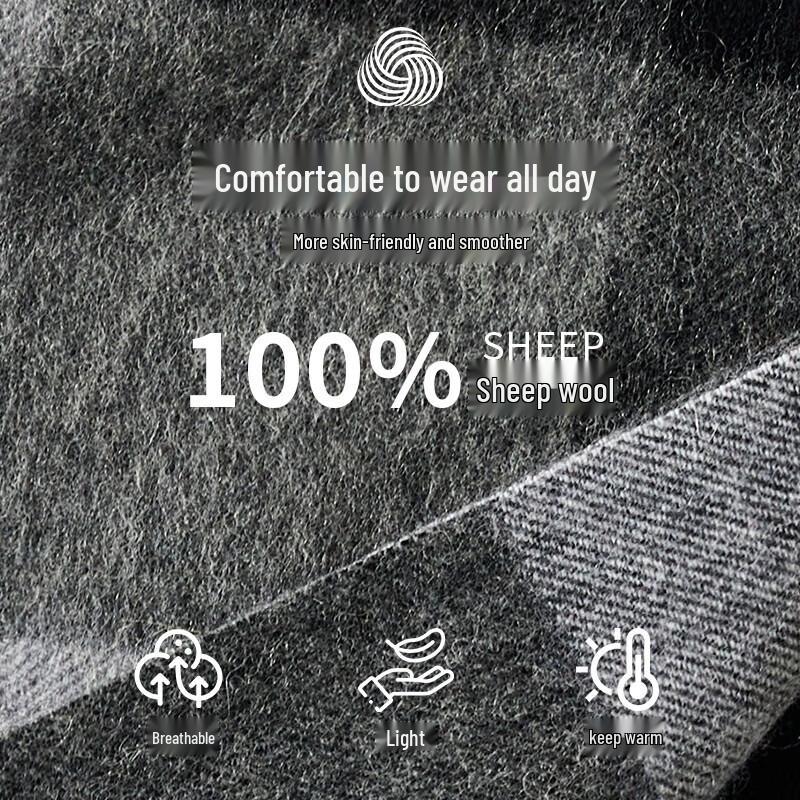 Hengyuanxiang Unisex Autumn/Winter Wool Scarf