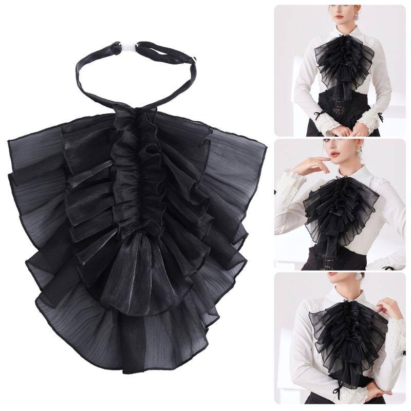 Elegant French Style Detachable Flouncing Collar With Layered Ruffle For Women Daily Outfit And Occasion