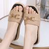 New Women's Thick Anti Slip Cold Slippers Summer Internet Celebrity Home and Outdoor Wear One Line Drag