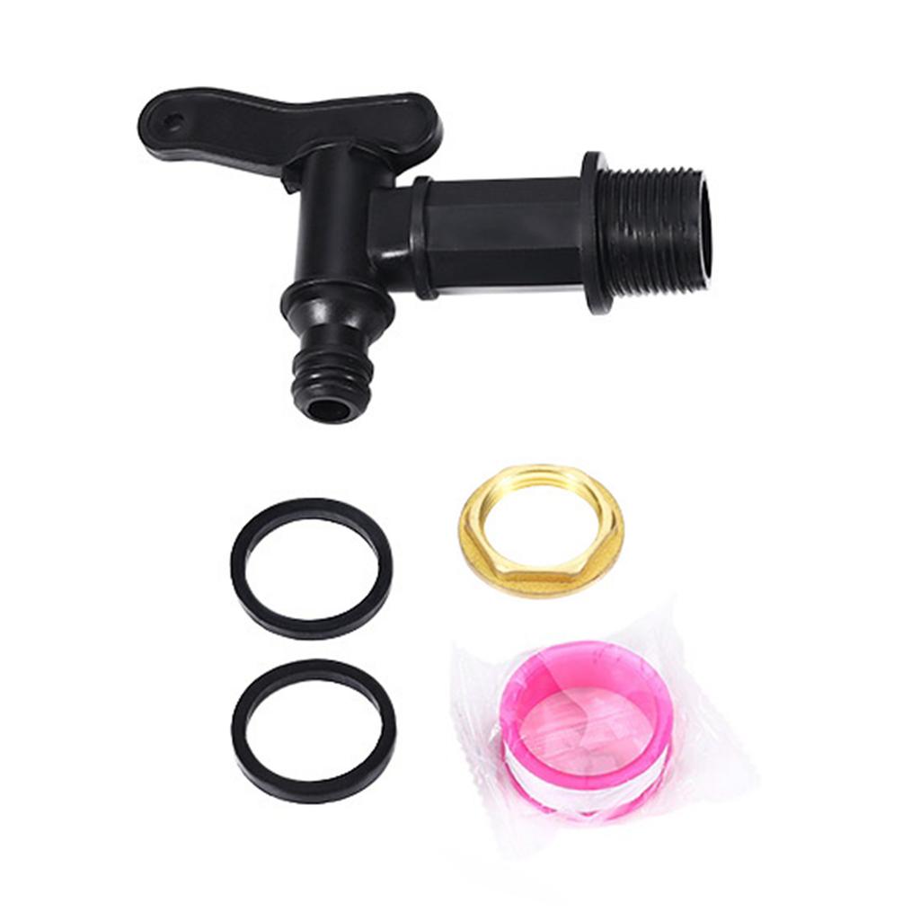 3/4" Water Butt Tap Plastic Snap Fit Hosepipe Rain Barrel Water Butts Thread Replacement Water Tap with Brass Nut